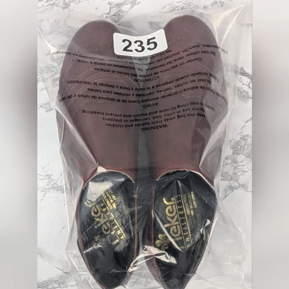 Rieker Mariah 30 Burgundy Leather Slip On Booties - EU 39 / US 8-8.5 - Picture 14 of 14